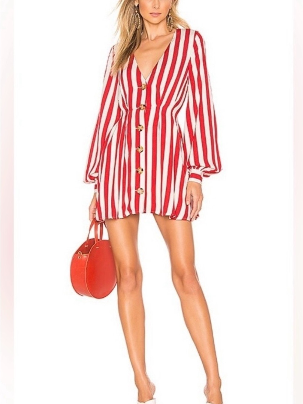 REVOLVE Red and White Striped Mini Dress